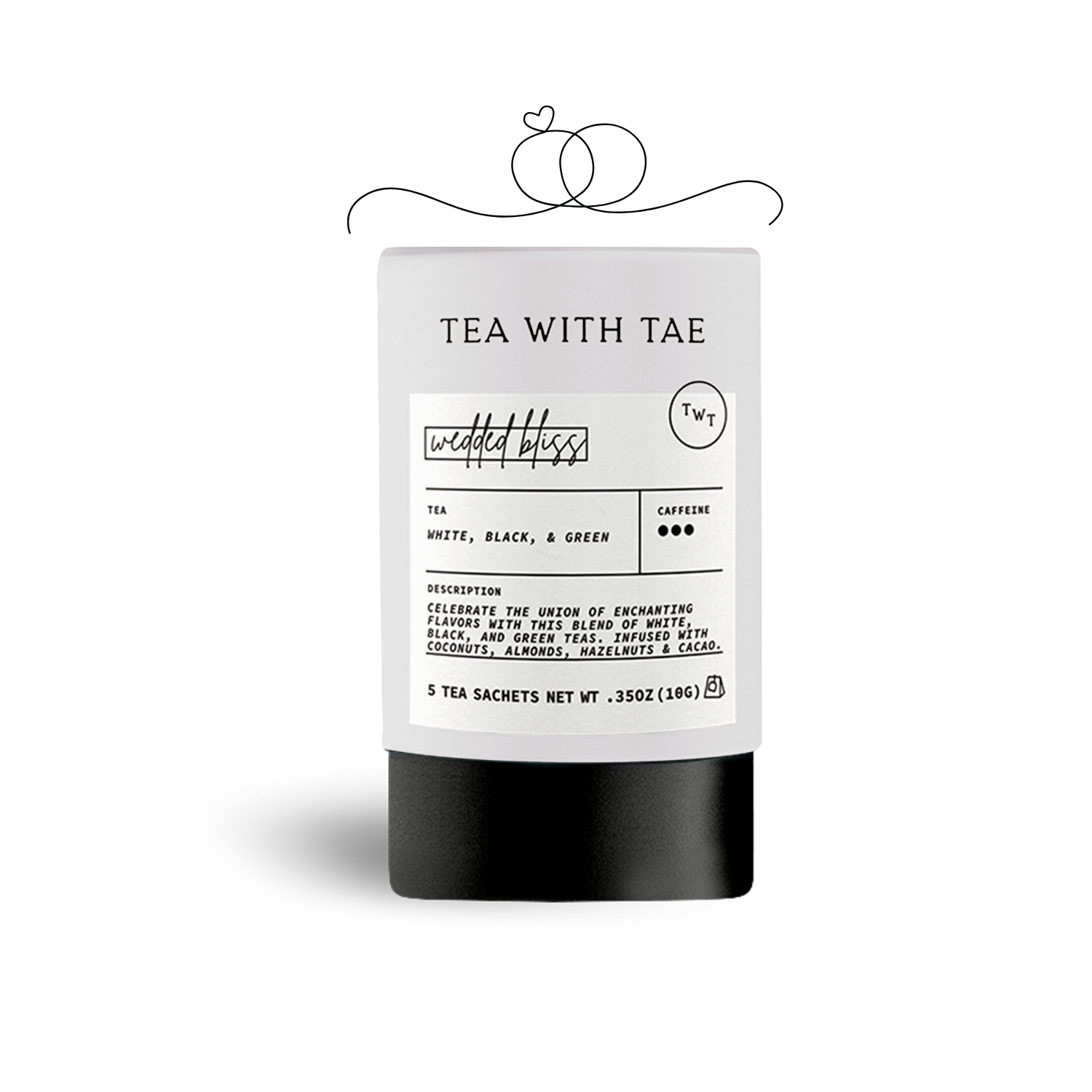 Wedded Bliss Mini Tube Gift (5 tea bags) (for Weddings)