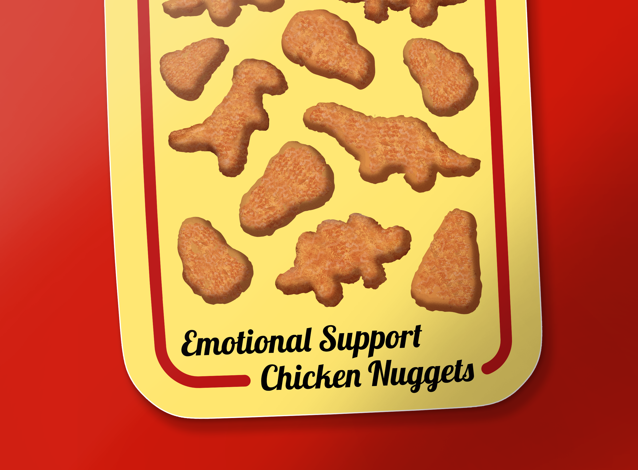 Emotional Support Nuggets Sticker
