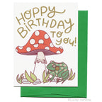 Mushroom & Toad, Hoppy Birthday, Toadstool Frog Card