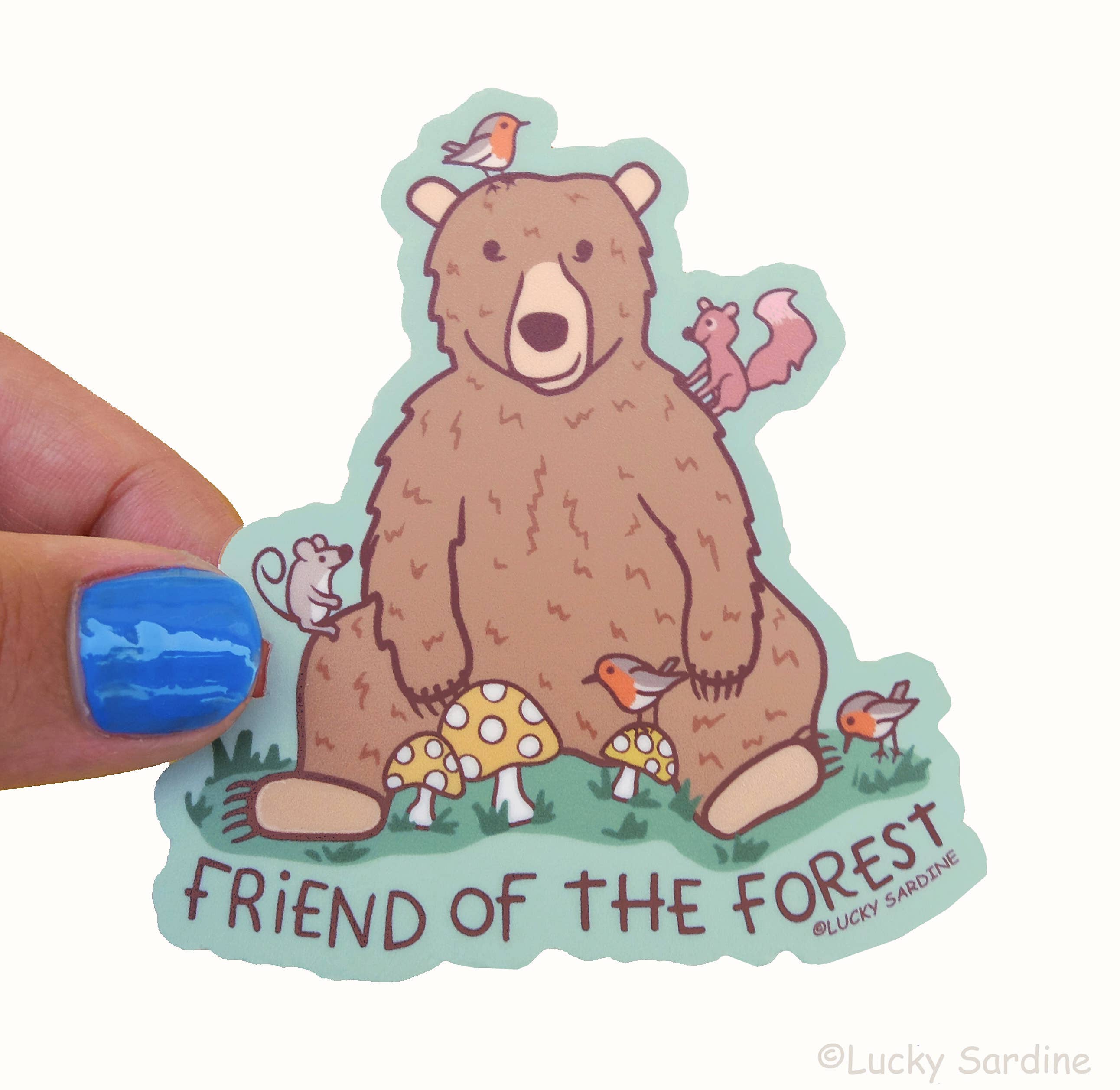 Bear & Friends, Friend of the Forest, Mushroom Vinyl Sticker