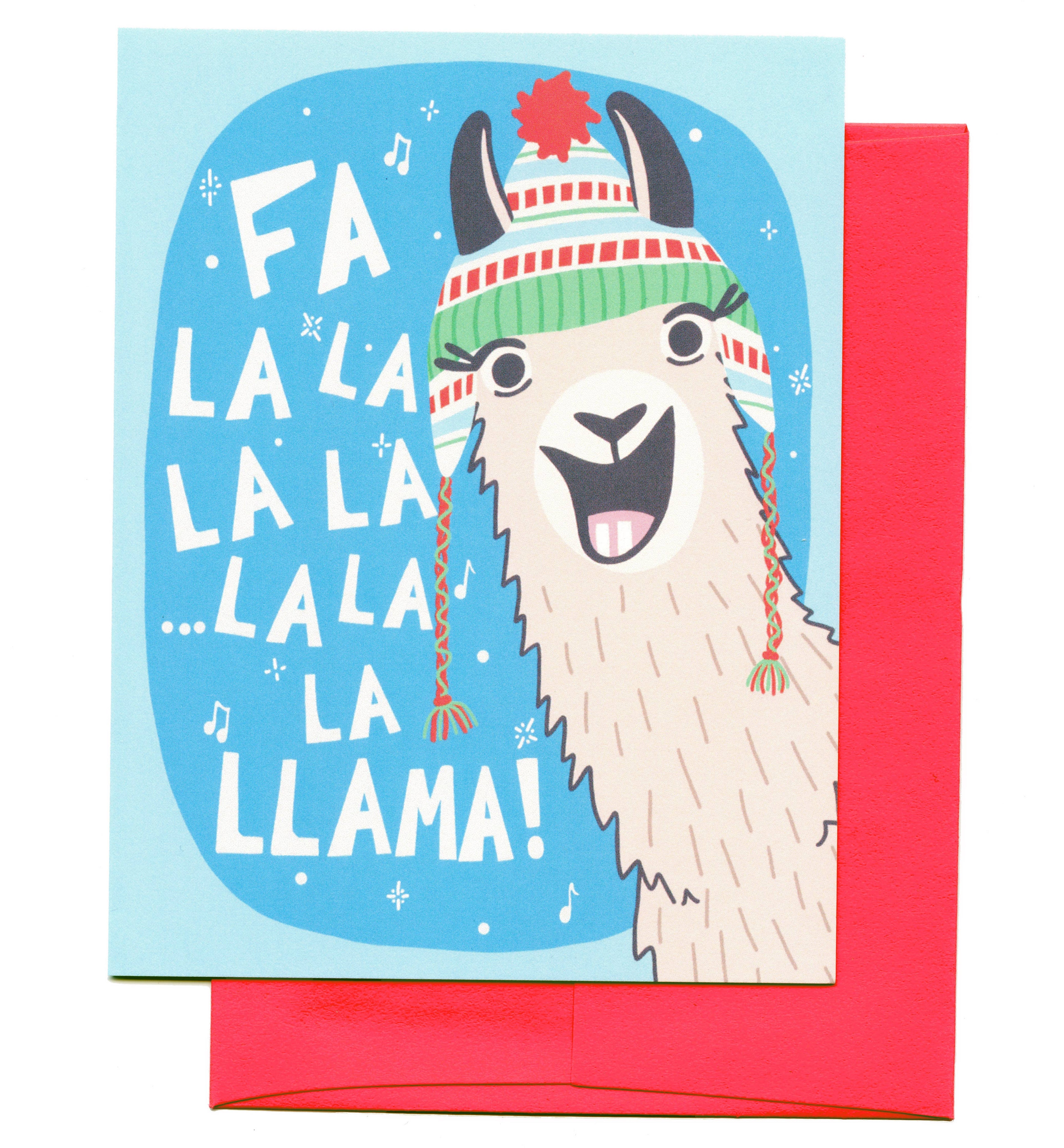FALALA Llama, Winter Holiday, Funny Christmas Card