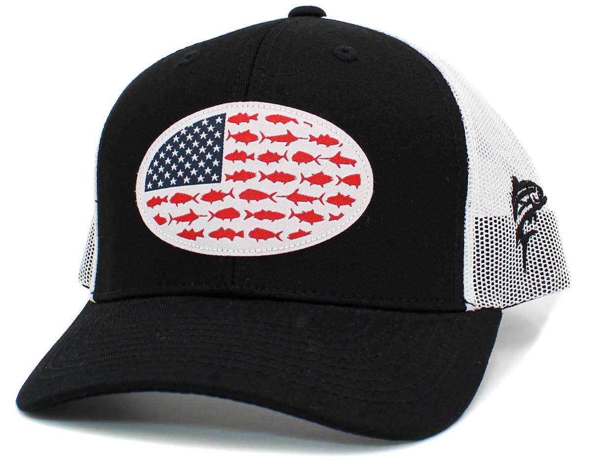 USA Fish Flag Mesh Back Ballcap