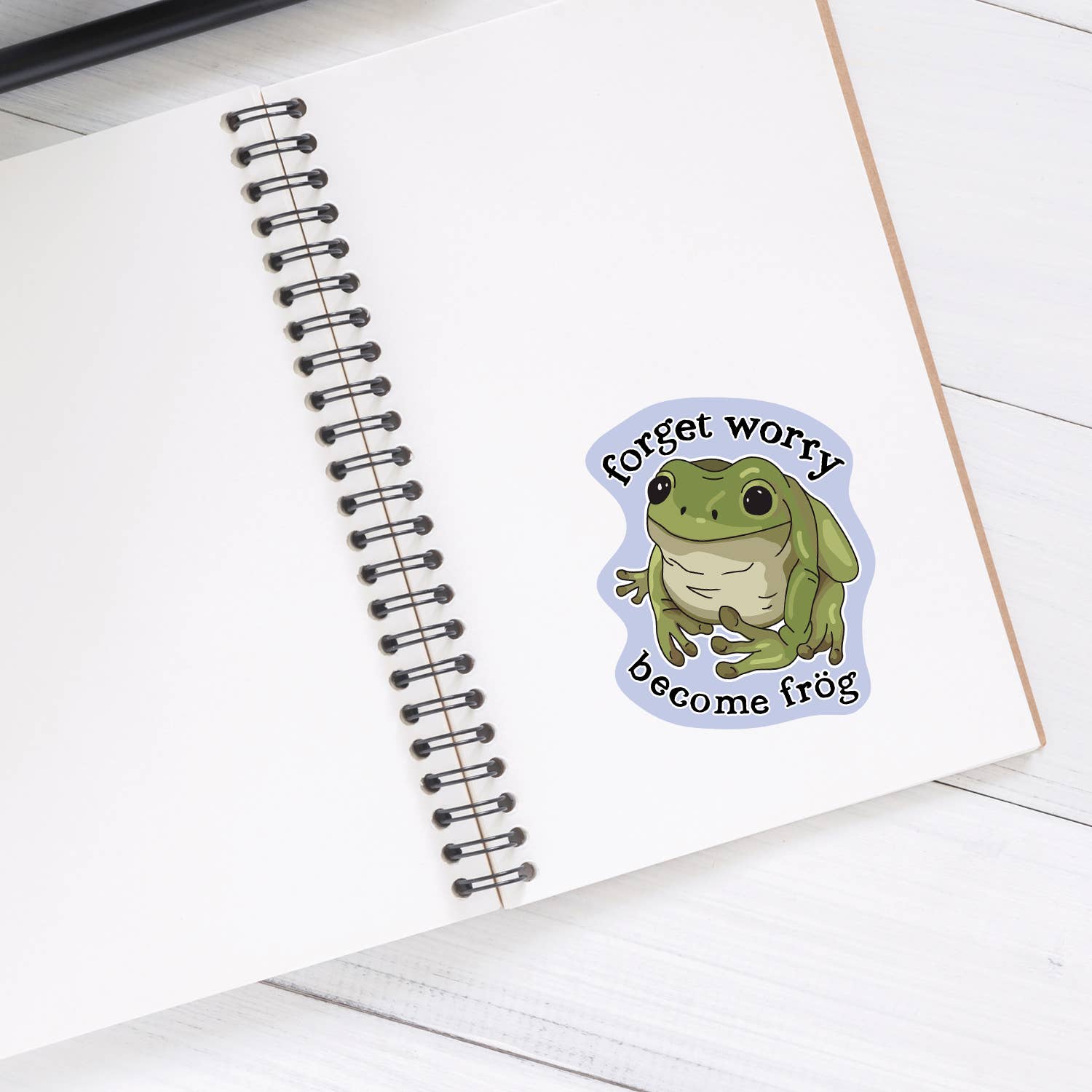 Don't Worry Frog Vinyl Sticker