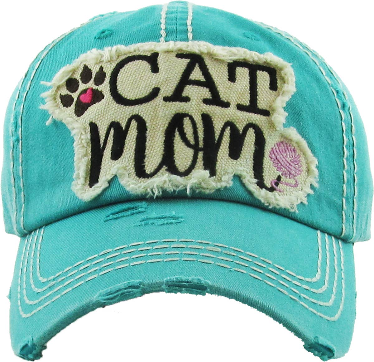 CAT MOM Washed Vintage Ball Cap